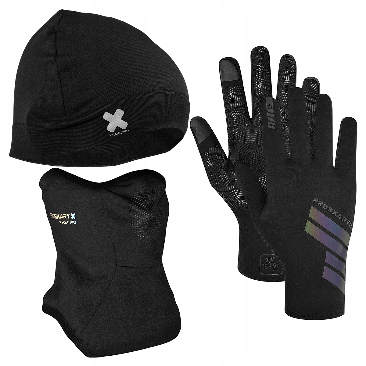 Set Čepice Nákrčník Termo Sportovní Rukavice Pro Běžce Zimní Fotbalisty