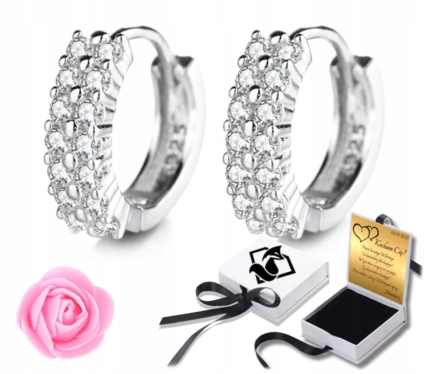 

Kolczyki Koła Srebrne 925 dla niej Grawer