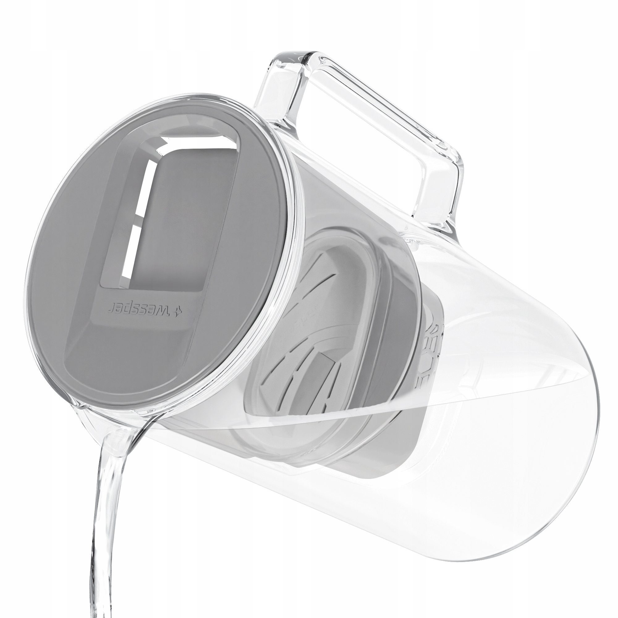 DZBANEK SZKLANY WESSPER D2 BOROSILICATE 3l + 1x FILTR WKŁAD WODY AQUAFLOOW Stan opakowania oryginalne