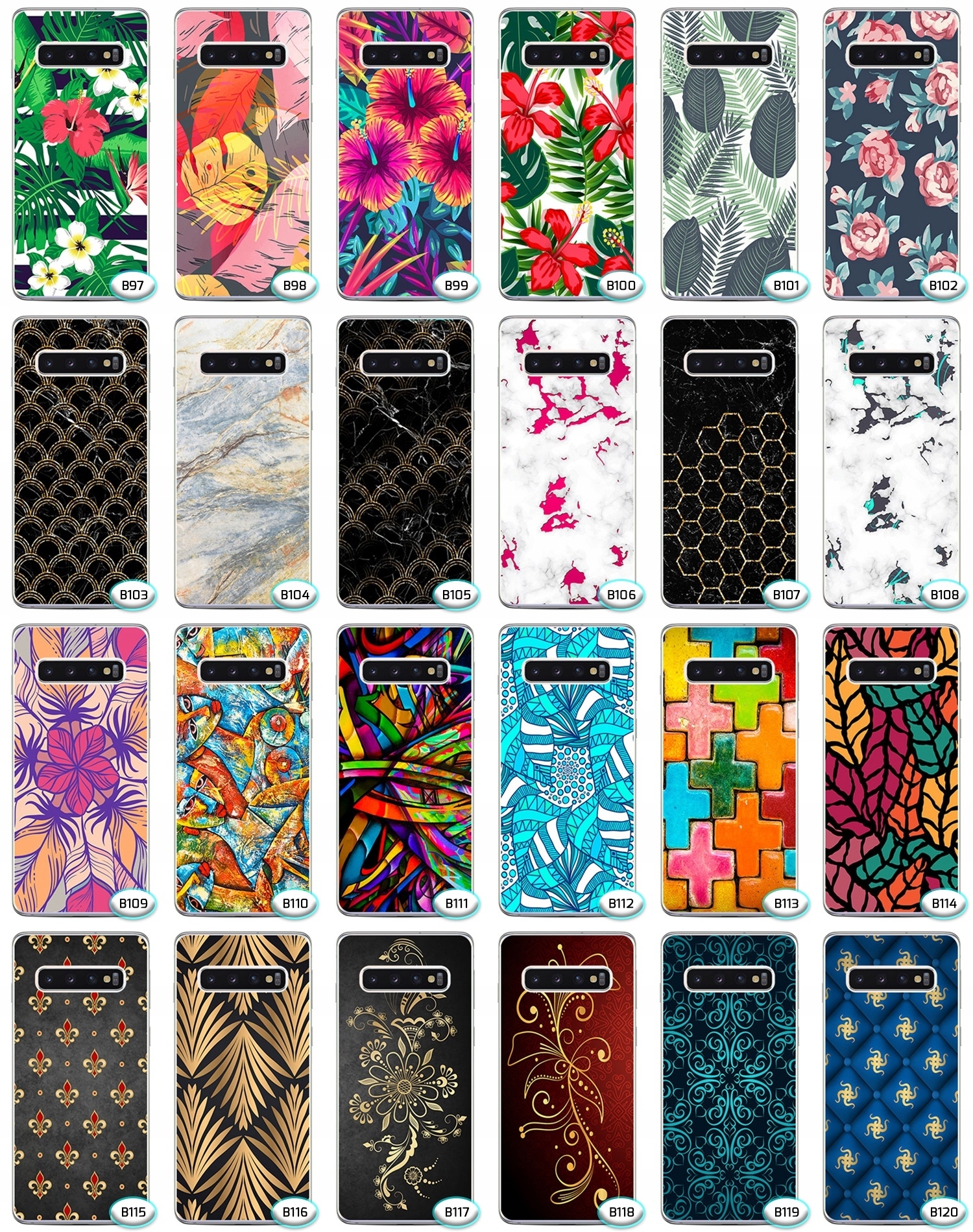 2x ETUI PLECKI FOTO Case OBUDOWA do Samsung Galaxy S10 Plus / S10+ Kolekcja ART FOTO CASE KWIATY