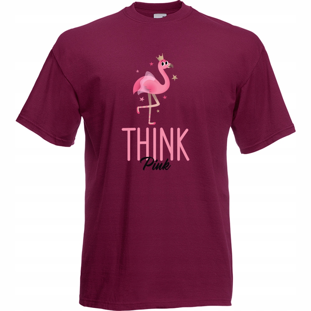

Koszulka think pink flaming S burgund