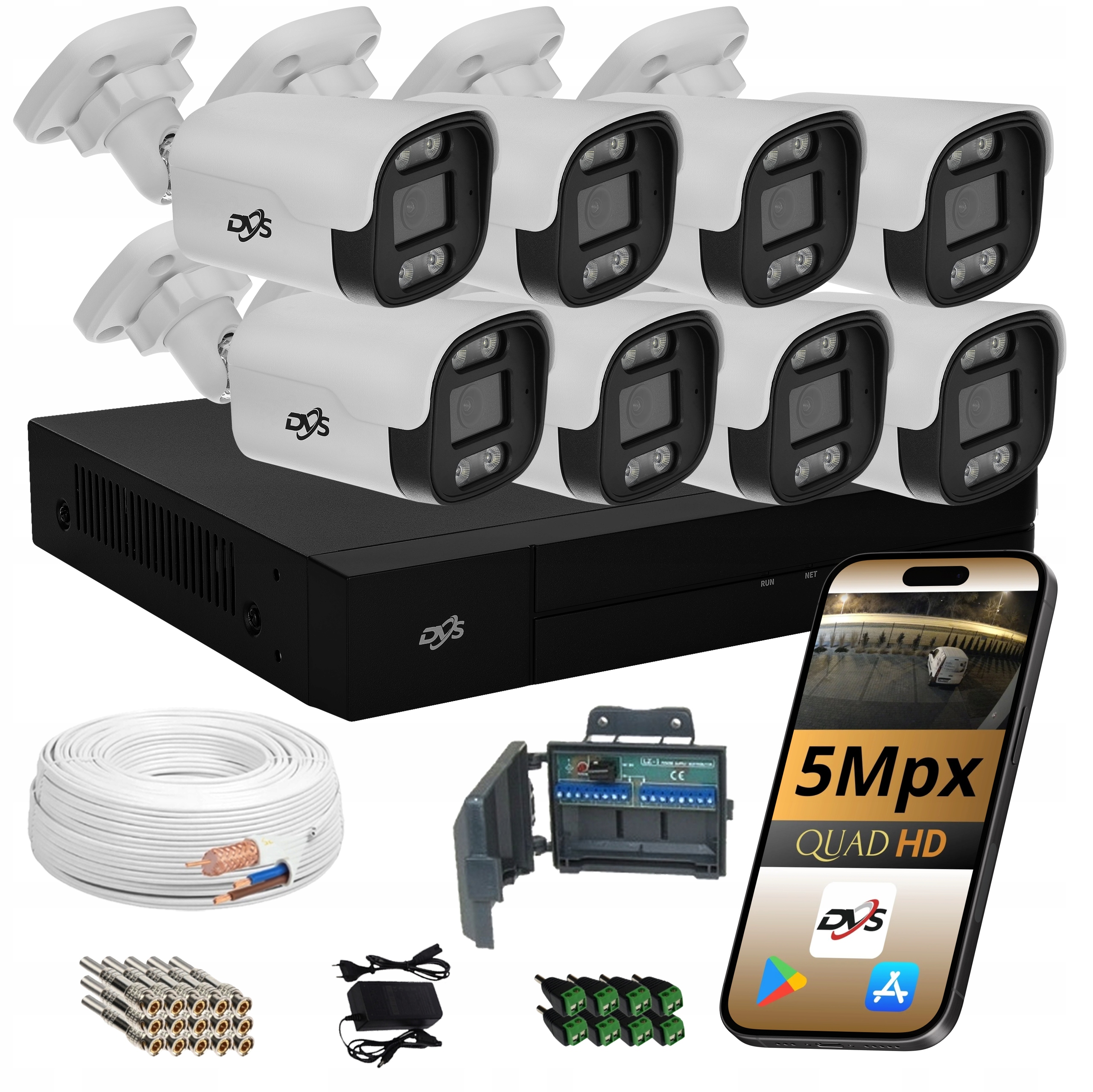 Sada Analogových Kamer Pro Monitorování Venkovní Kamera 8KS Tuba 5Mpx Dvs