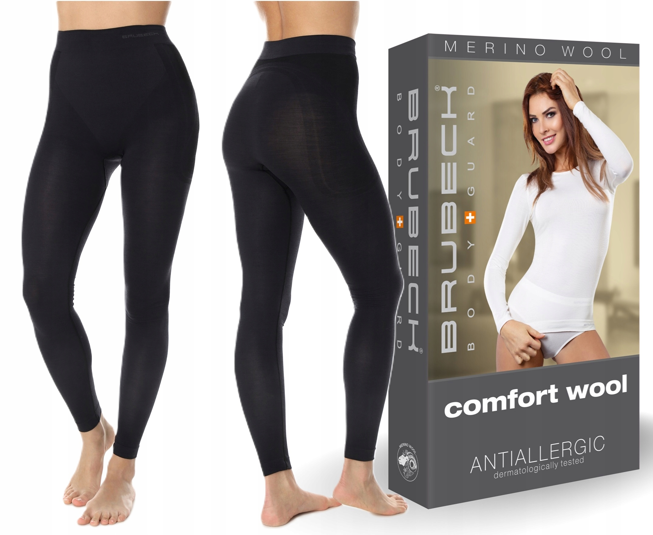 Narciarskie Wełniane Termo Getry Legginsy Brubeck