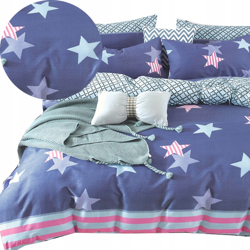 POŚCIEL 160x200 KOMPLET NA ŁÓŻKO POSZWA KOŁDRA 2x PODUSZKA 70X80 MIKROFIBRA