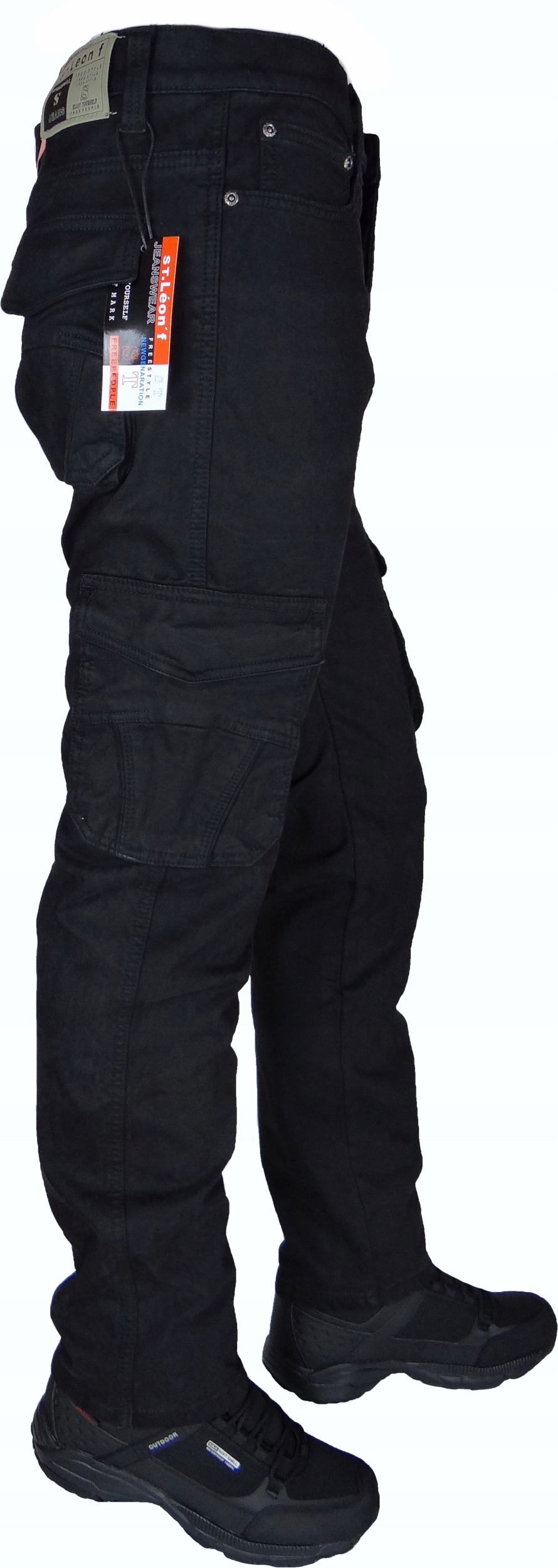 Spodnie Bojówki CZARNE r 39 L30 WORK-Y Krótsze Rozciągliwe Różne Rozmiary Model Czarne - Black L30