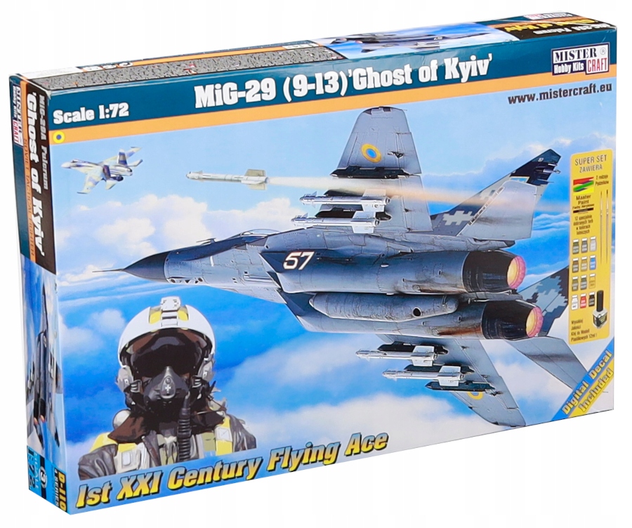 Samolot Do Sklejania MIG-29 Duch Kijowa Farby Klej