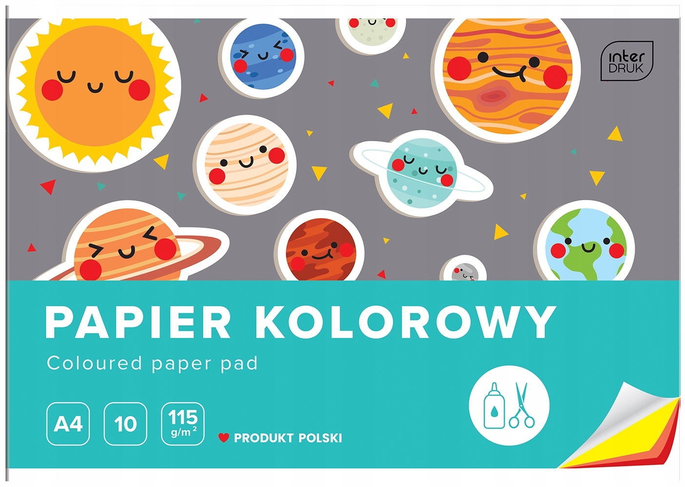 ZESZYT PAPIERÓW KOLOROWYCH A4 10 KOLORÓW