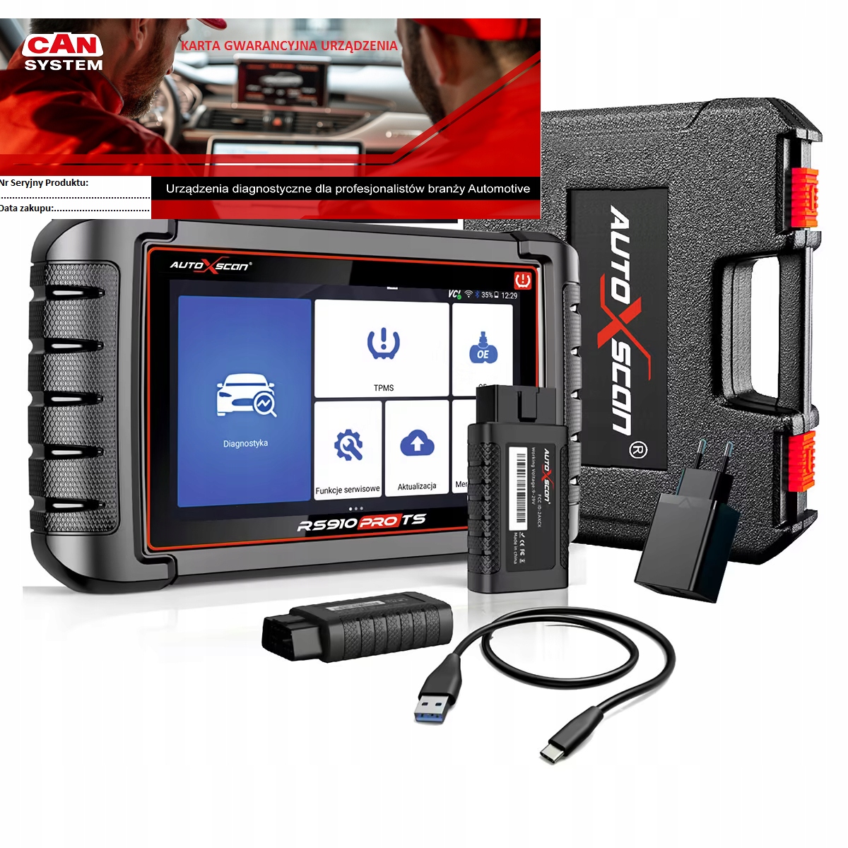 Diagnostický Nástroj Autoxscan RS910 Pro Ts 4x Tpms Programátor 7 Palcov