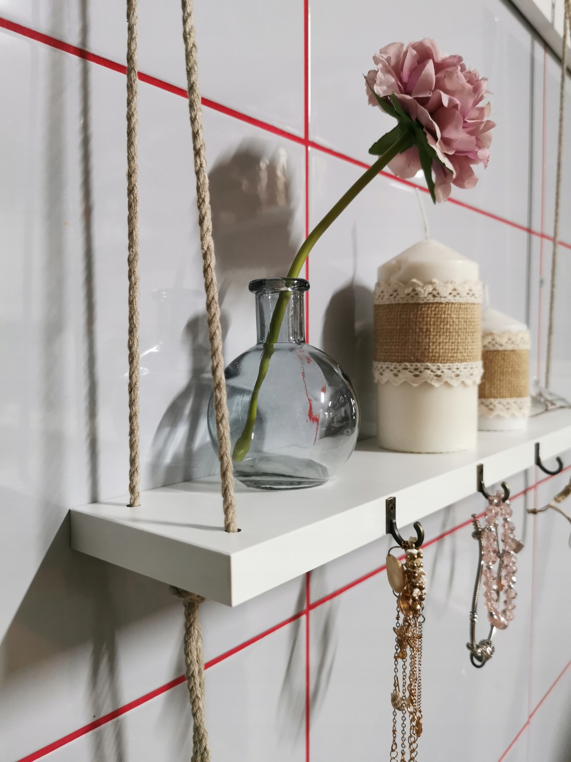 PÓŁKA na sznurkach linach, haczki , haki, wieszak Kod producenta 00