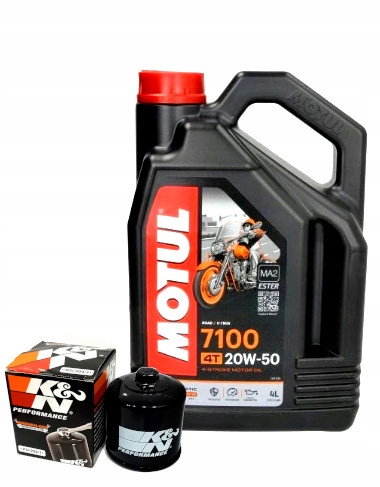 Olej MOTUL 7100 4L 20W50 + Filtr Oleju K&N KN160 4T BMW F R 1200 1250 GS RT