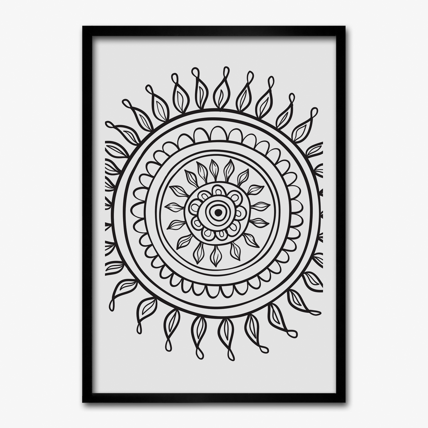 Obraz v rámu Mdf Rozeta květina mandala 70x100 cm