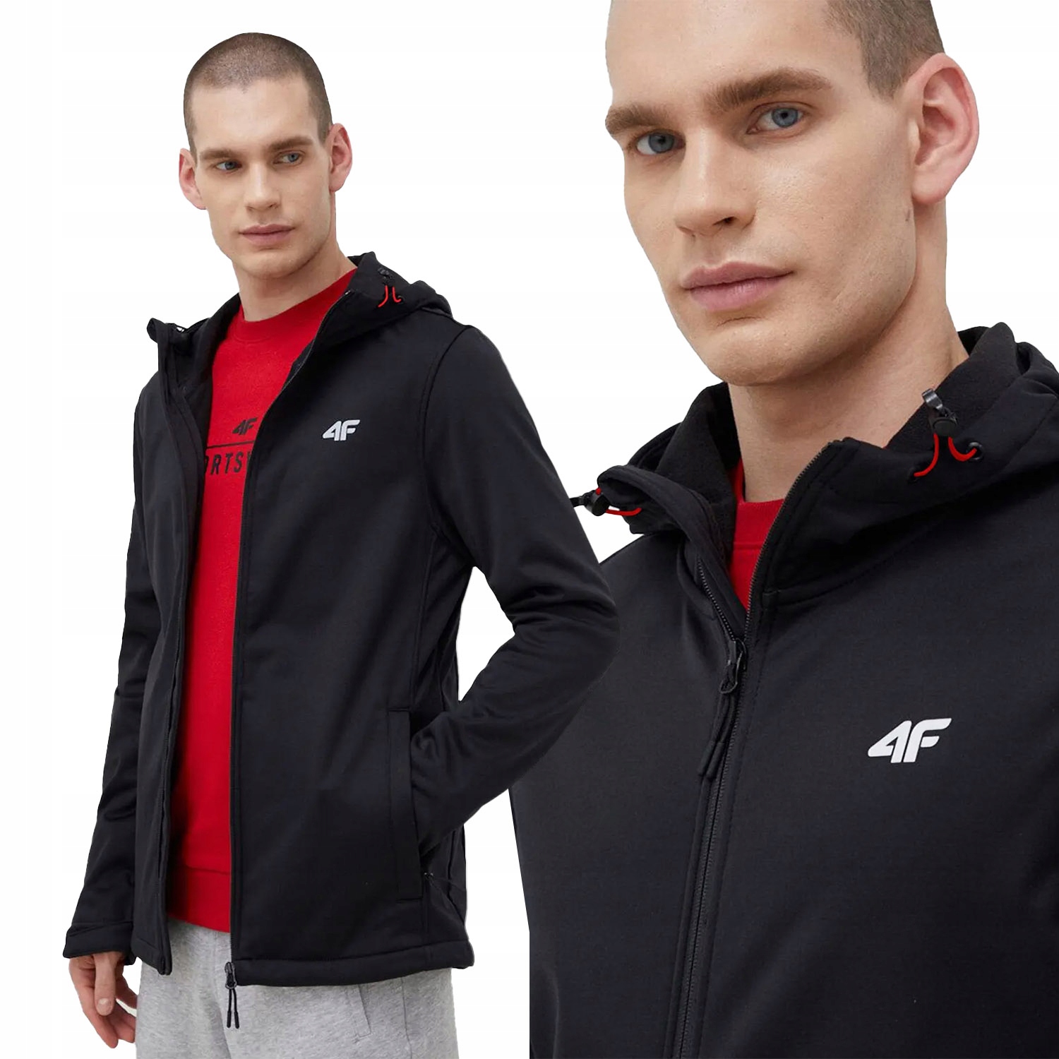 KURTKA WIOSENNA MĘSKA 4F SOFTSHELL PRZEJŚCIOWY Z KAPTUREM LIMITOWANA Płeć mężczyzna