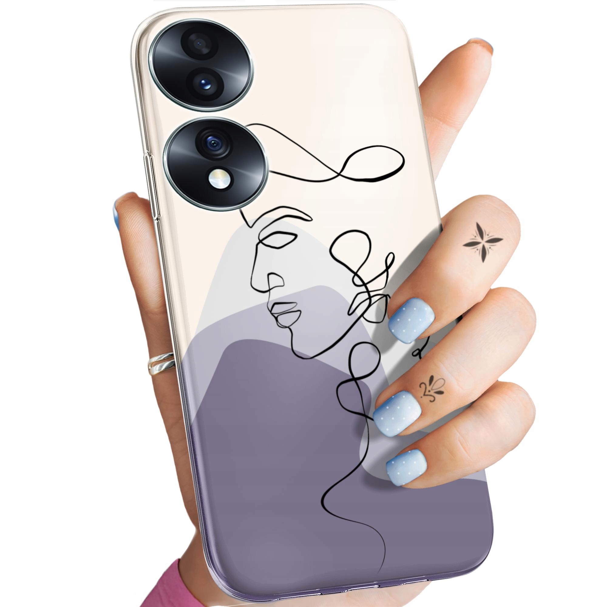 Etui Do Honor 70 Continuous Line-art Kreska Linie Obudowa Pokrowiec
