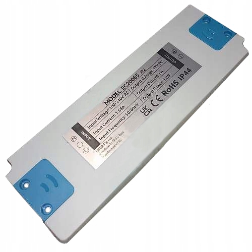 ZASILACZ DO TAŚM LED MODUŁOWY MEBLOWY 72 W 12 V IP44 6 A EAN (GTIN) 5905036200859