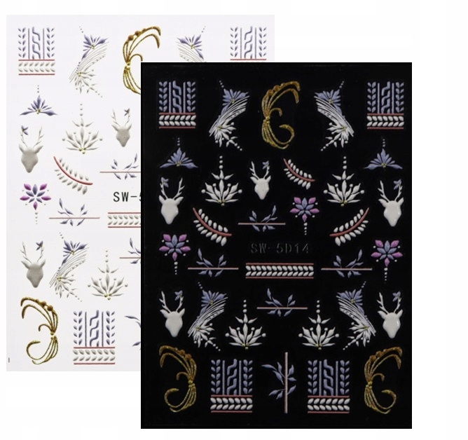 

Naklejki Na Paznokcie 5D świąteczne Sweterek E133