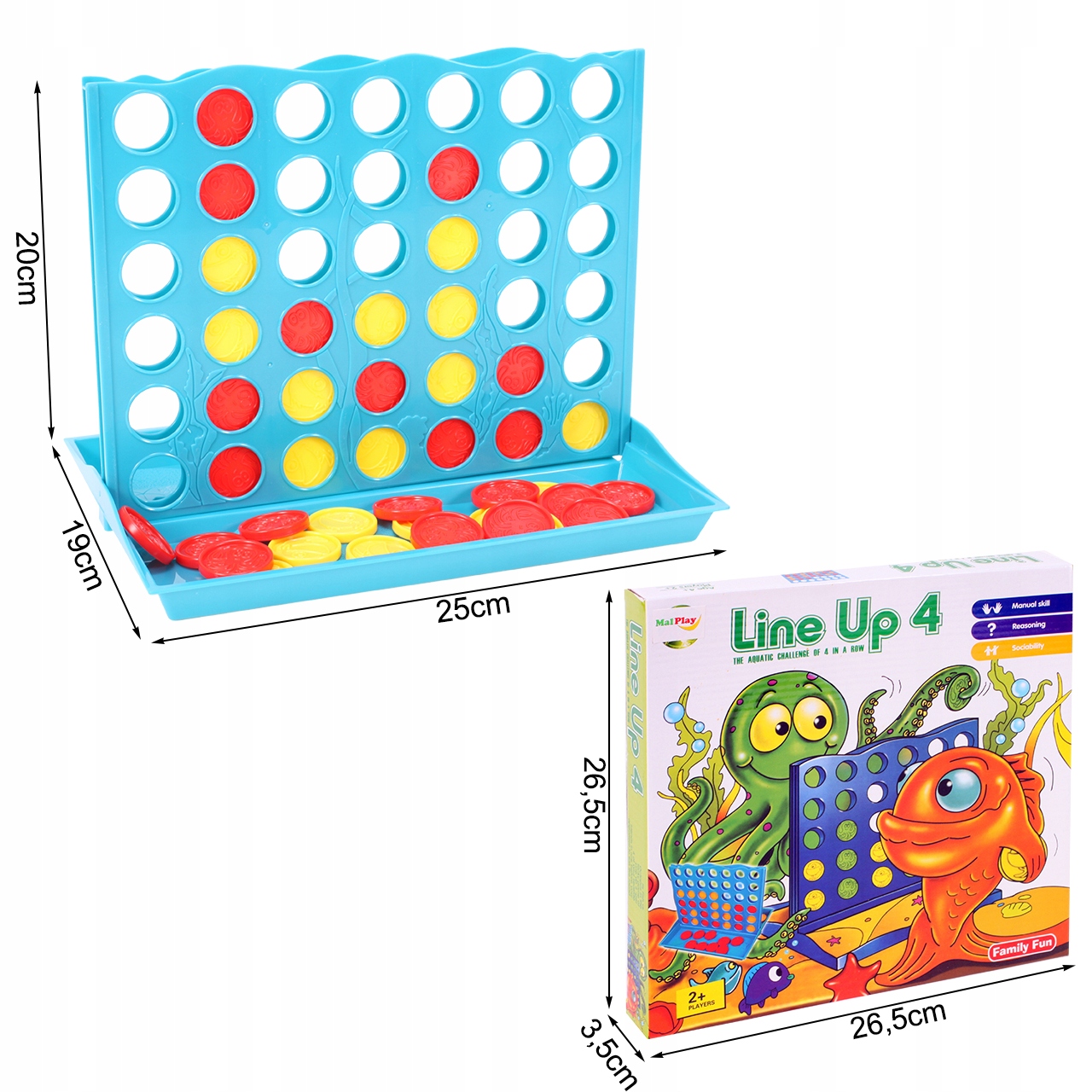 SEŘADA LOGICKÉ HRY LARGE CONNECT 4 BINGO PRO CELOU RODINU DĚTI EAN (GTIN) 5901924200147