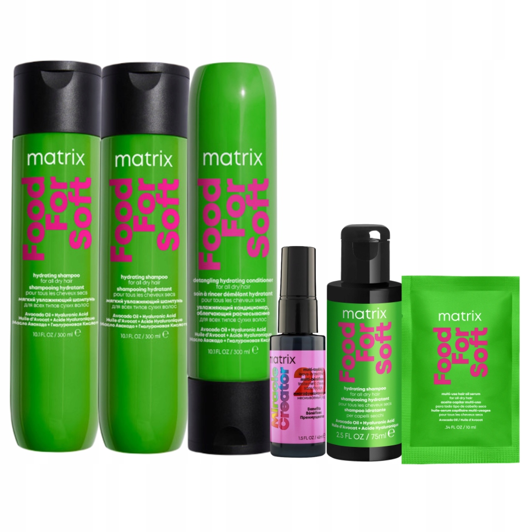 Matrix Food For Soft 2x nawilżający szampon, odżywka do włosów 3 Gratisy