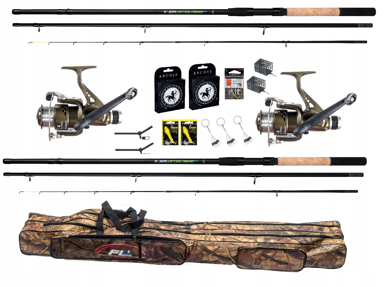 Zestaw gruntowy 2x Wędka Feeder Mikado Kołowrotek