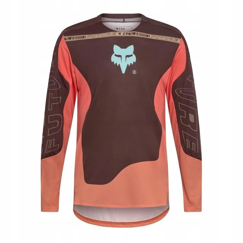 Tričko Fox Flexair S Dlouhým Rukávem Elevated Cocoa, hnědé, oranžové
