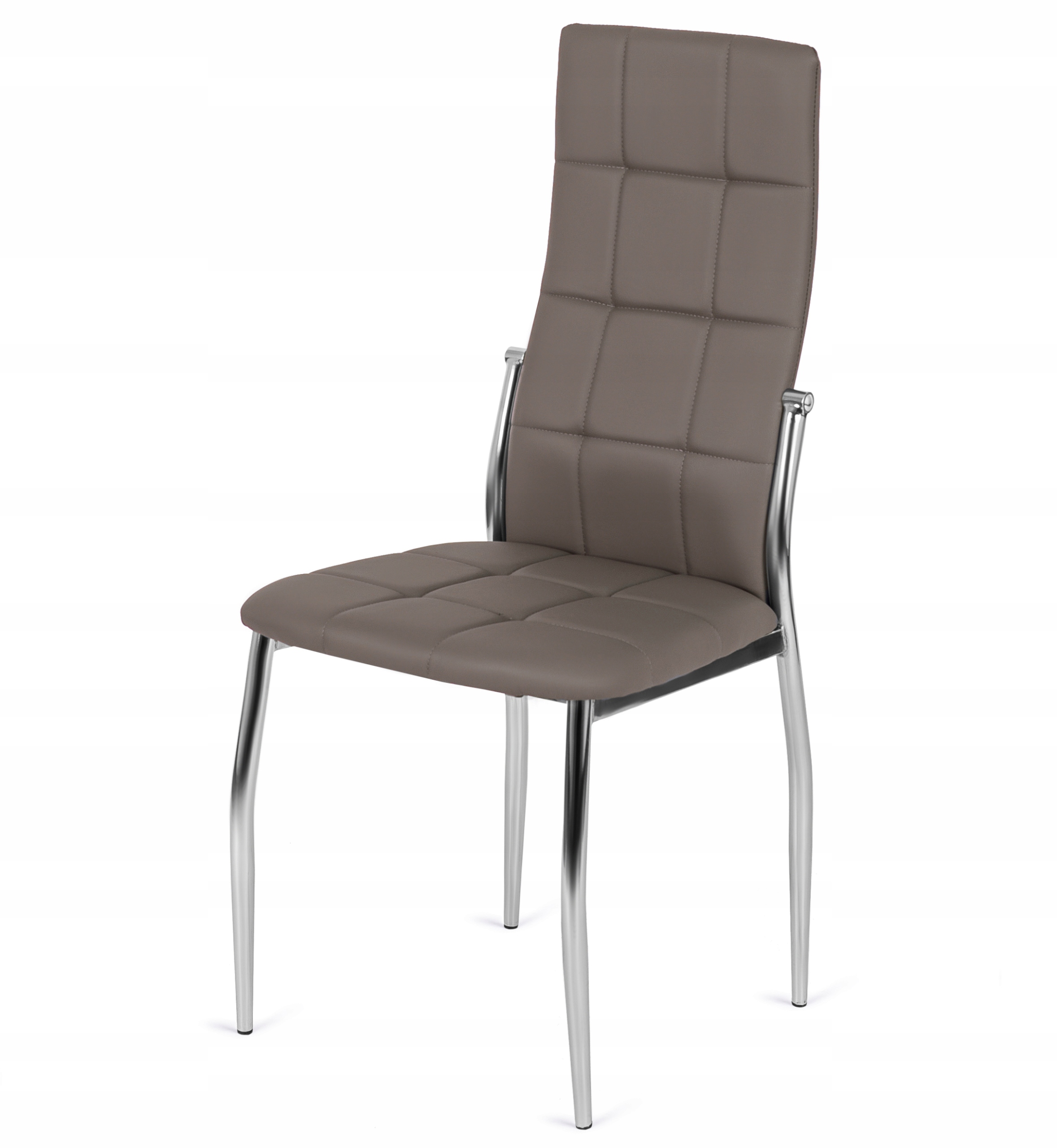 Krzesło Tapicerowane Kuchenne Do Jadalni Kuchni Salonu Szare Ekoskóra MOLLY Wysokość mebla 101 cm