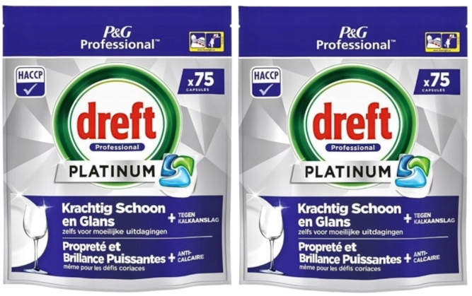 Levně Dreft Platinum All in One Regular do myčky 2x75