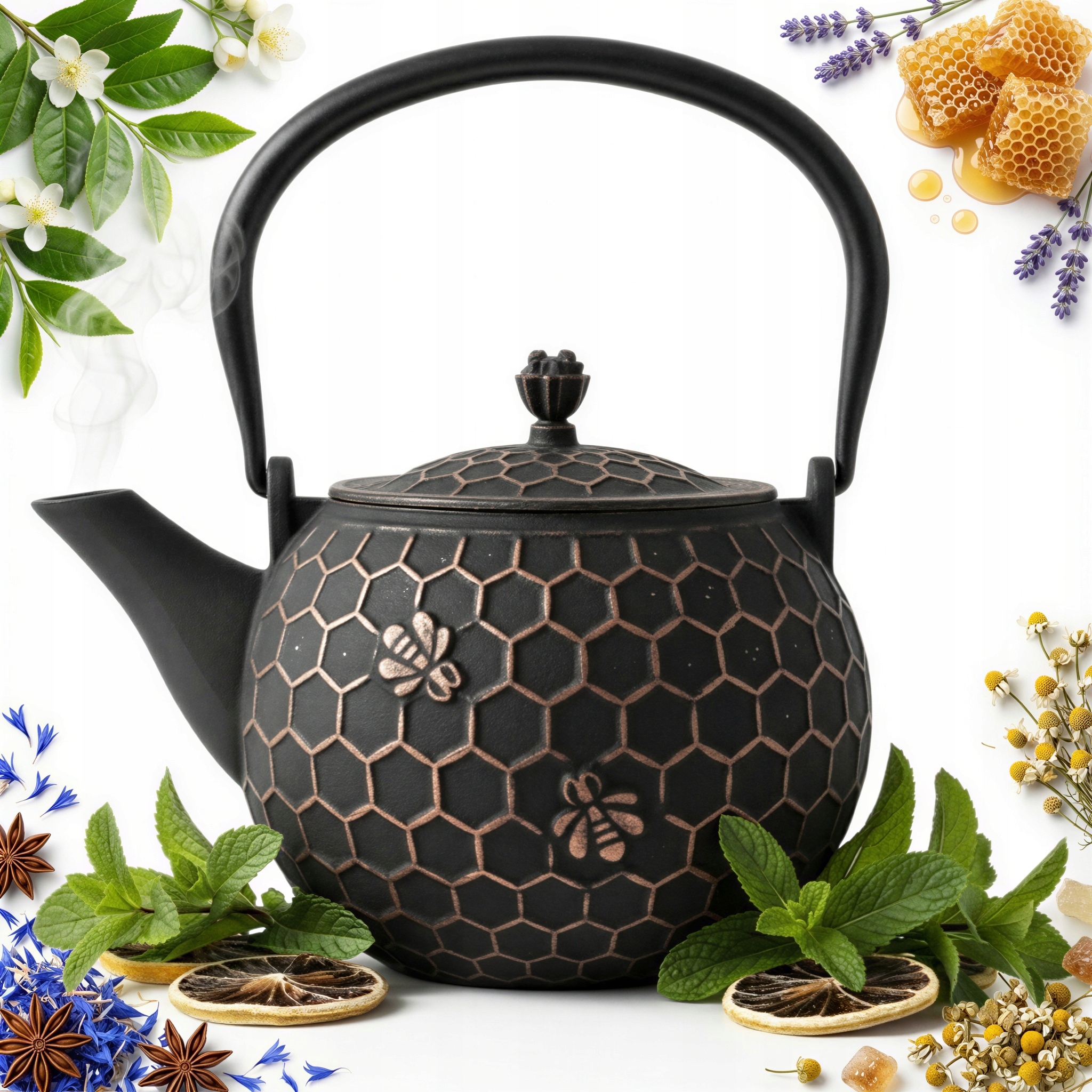 Konvice Litinová Zázvor 1,8 L, Vařič Čaje S Měděnými Akcenty