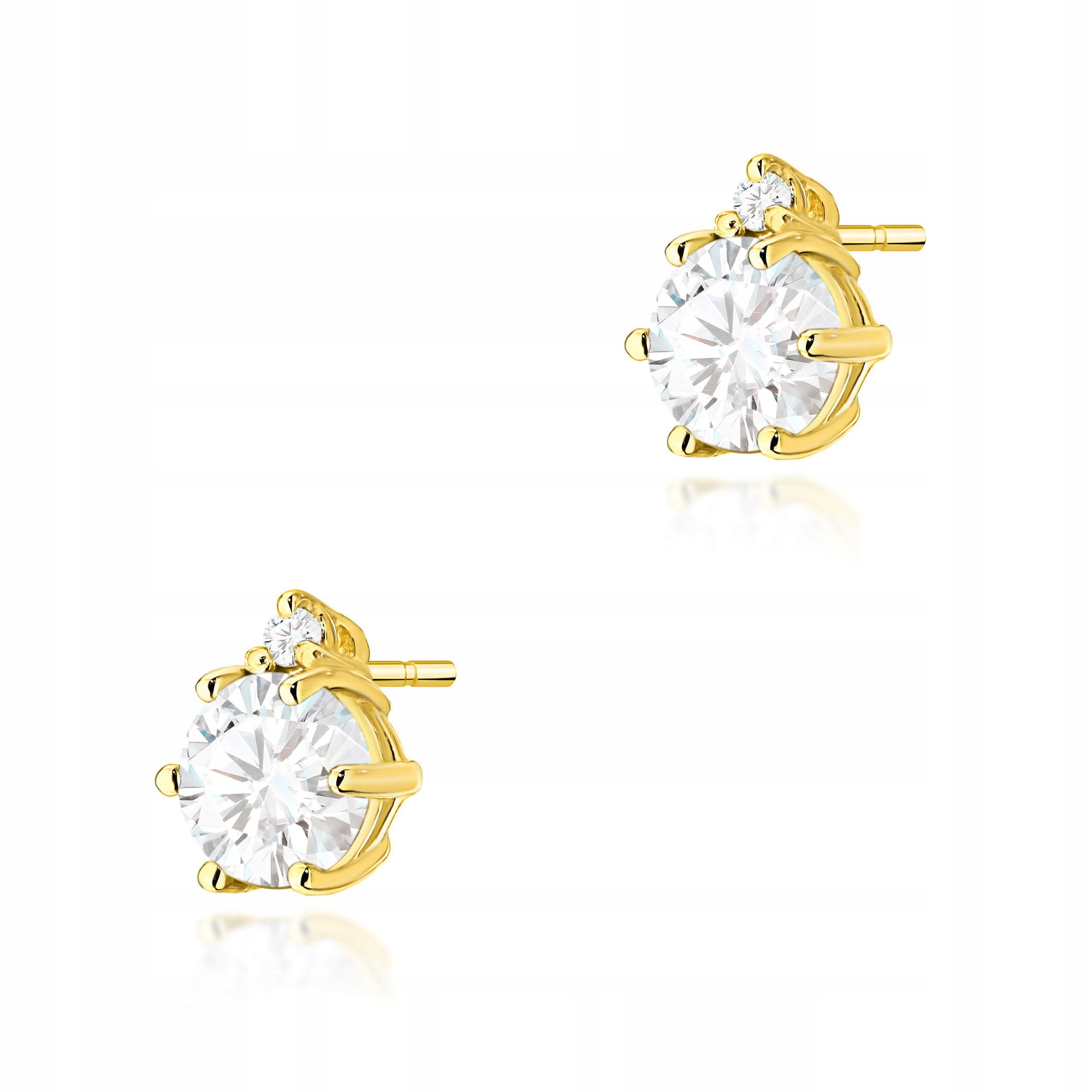 Náušnice ze zlata ryzosti 585 Bílý safír s briliantem 0,50 ct Valentýn 1.1 g