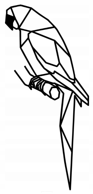 Geometrická 3D nástěnná dekorace Papoušek 50 cm