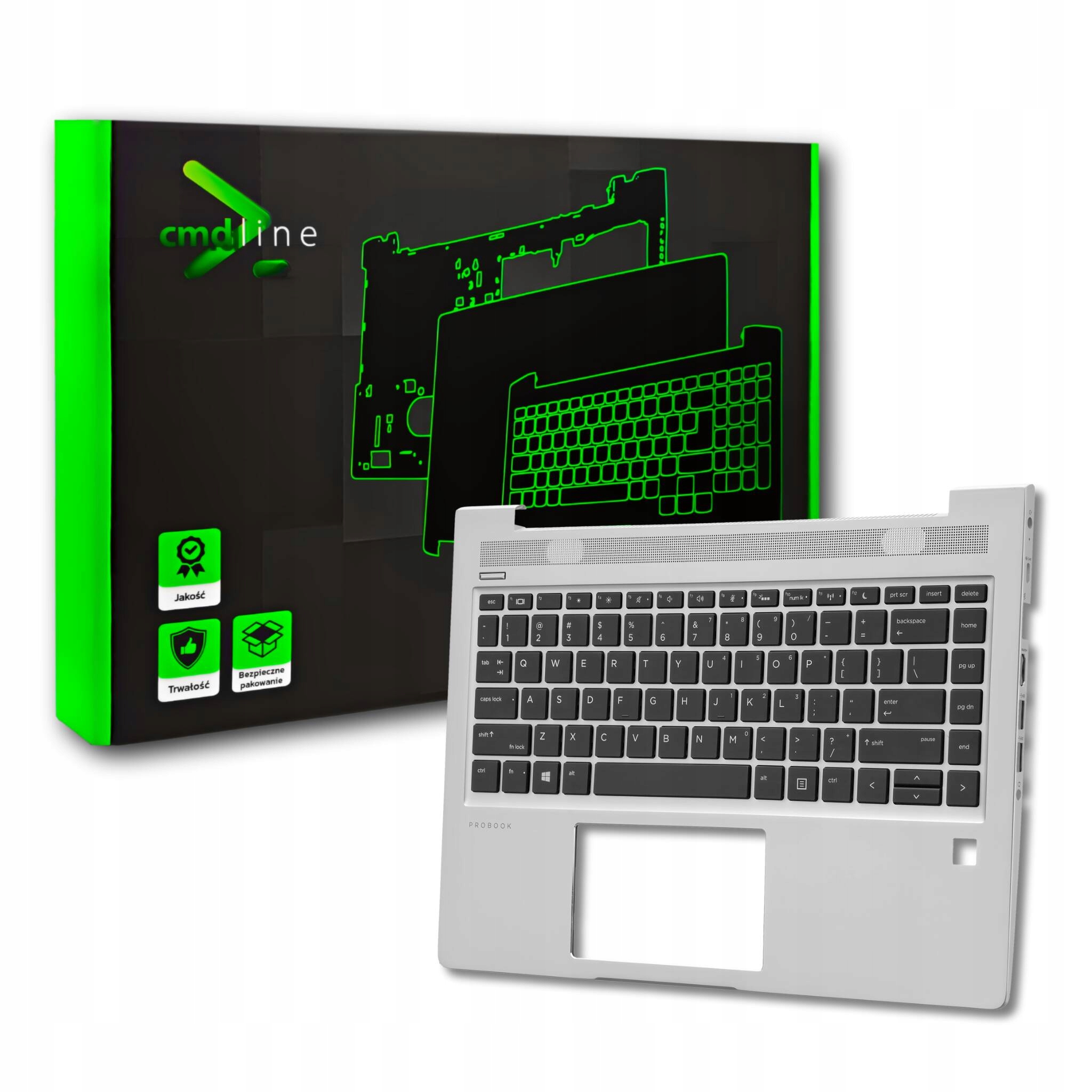 Obudowa Palmrest Klawiatura Do Hp Probook 440 445 (G6 G7) Sil Led