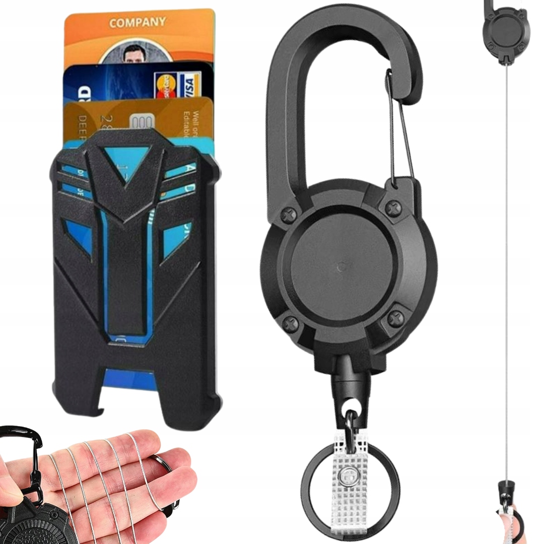 RETRAKTOR ROZWIJANA LINKA 65cm + OPRAWA KARTY DOSTĘPU SKIPASS IDENTYFIKATOR