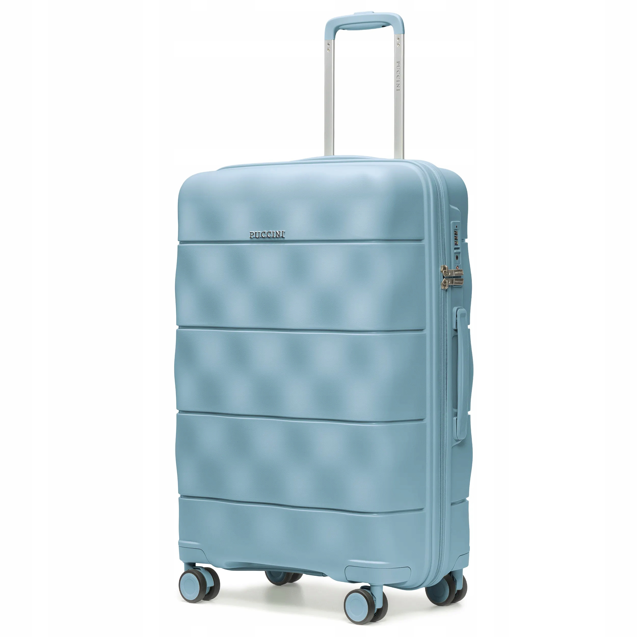 Puccini Walizka Średnia Podróżna Lekka Polipropylenowa Niebieska PP026B-7B
