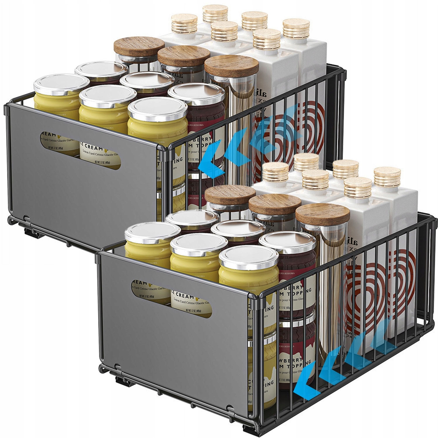 Jednovrstvá Police Typu Push-pull Z Uhlíkové Oceli, Kuchyňský Regál, Černá Barva