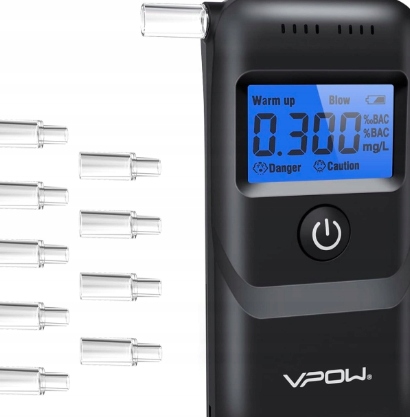 Elektronický Alkohol Tester S LCD A Náustky