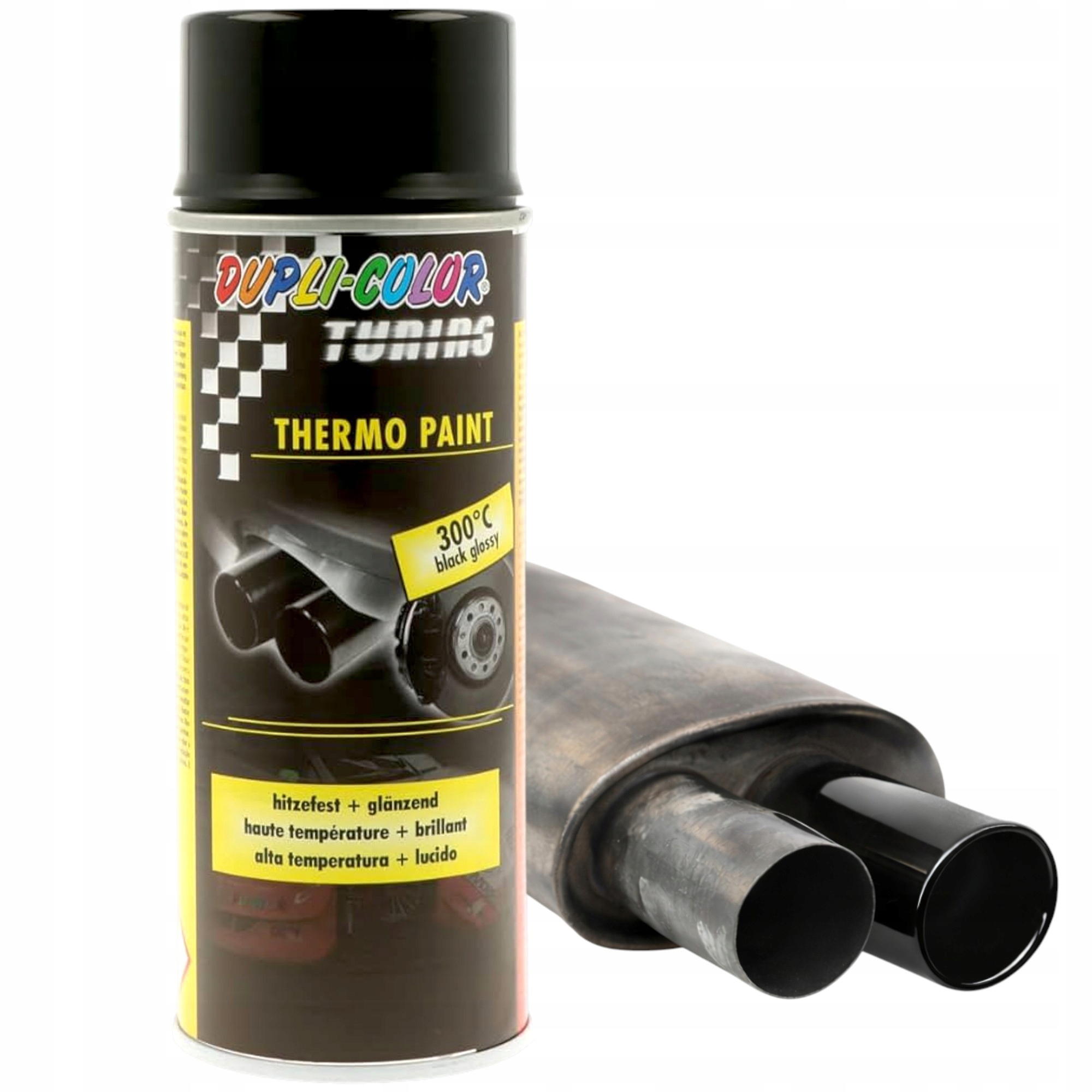 Farba Żaroodporna do wydechów, tłumików Spray 400ML Czarny Połysk 300°C