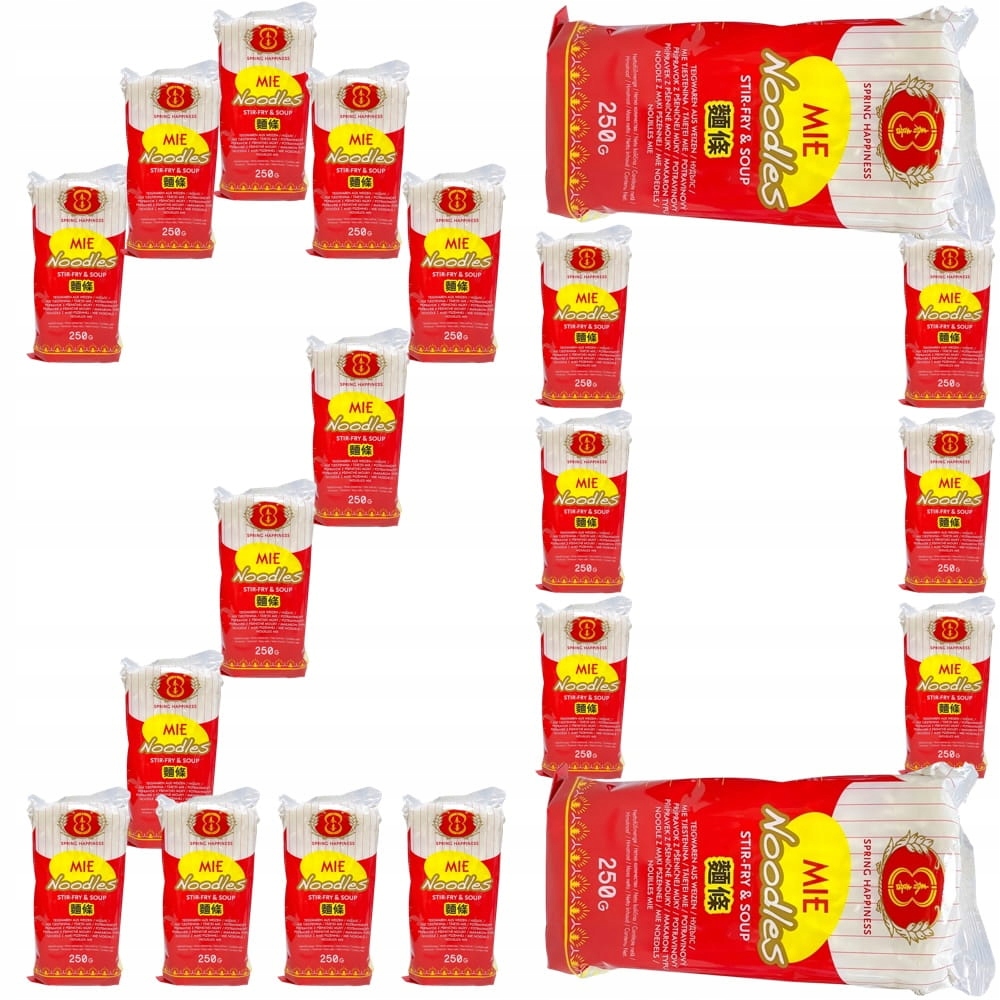 20x Chińskie Szybki Makaron Błyskawiczny Mie Instant Gotowy w 4 Minuty 250g