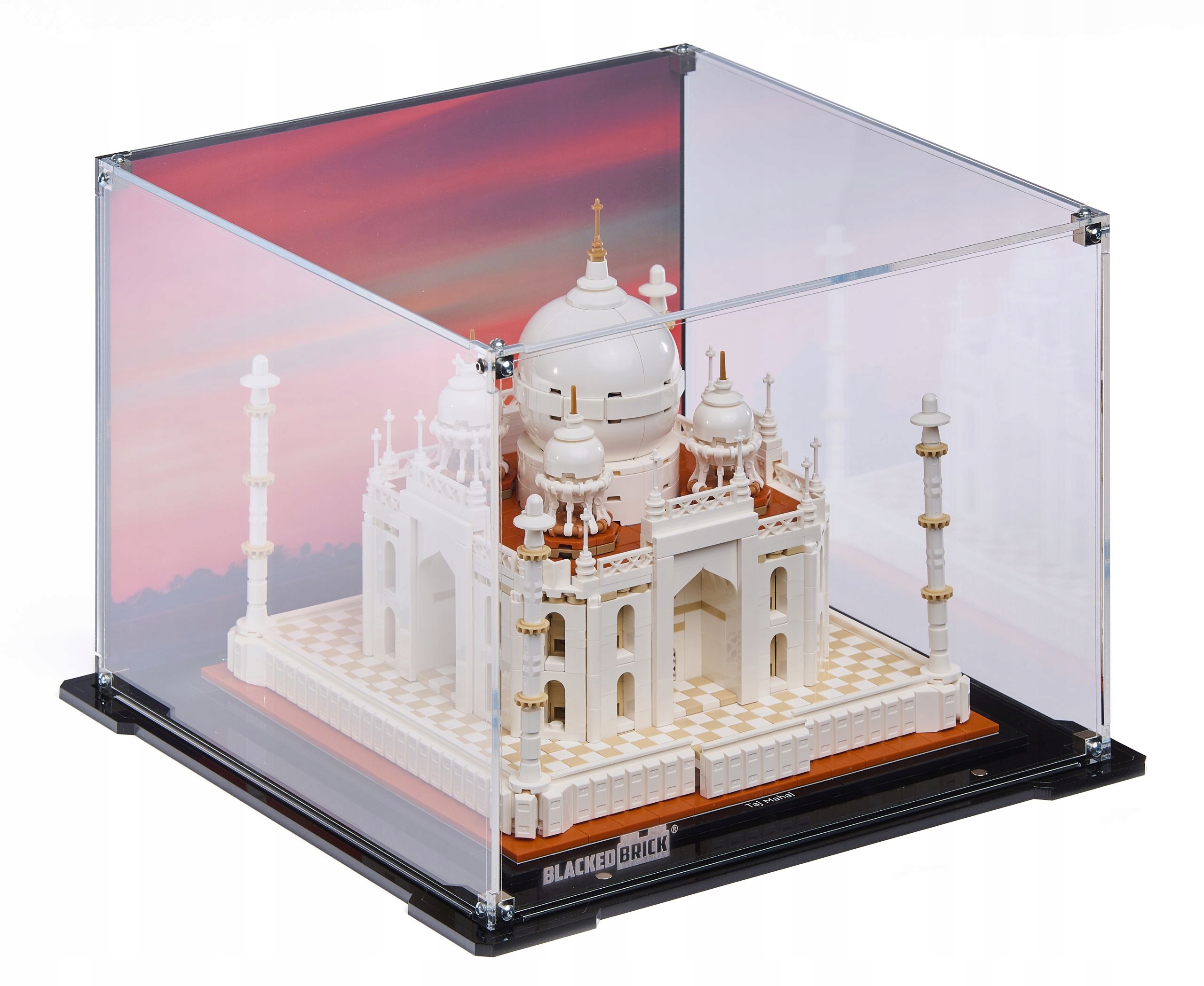 Vitrína s pozadím Blacked Brick pre Lego 21056 Architecture Taj Mahal