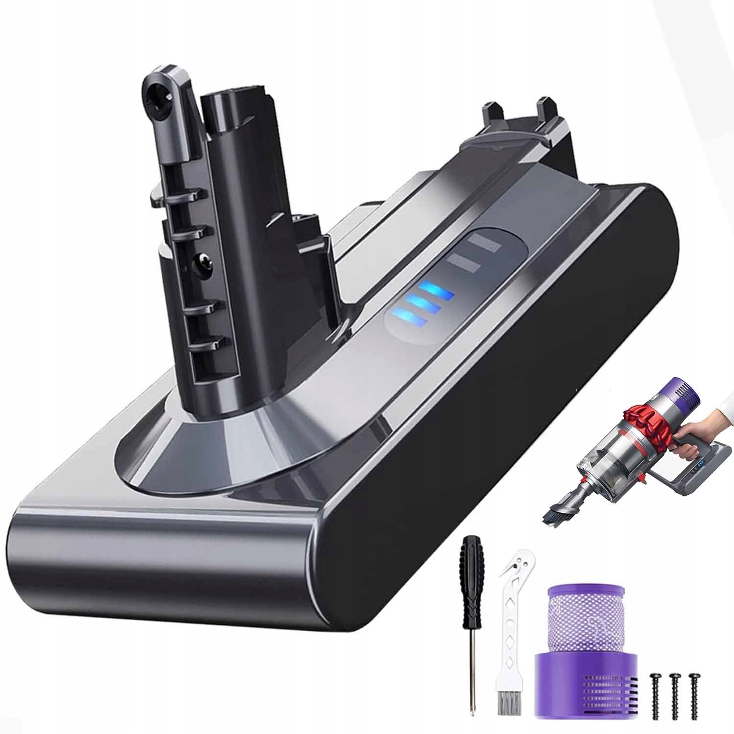 Akumulátor pro Dyson V10 6000 mAh 25.2 V filtr