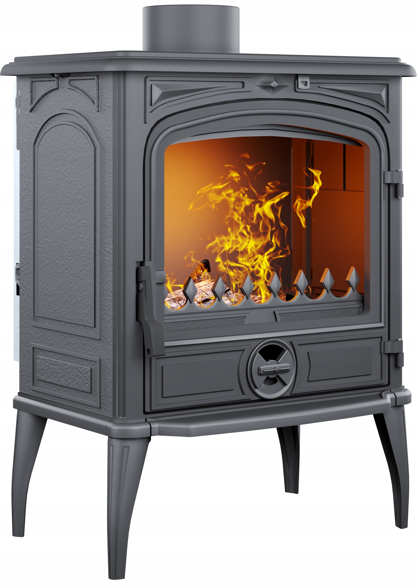 Litinová koza volně stojící kamna litinová kamna 6,5 kW krb Selena dřevo