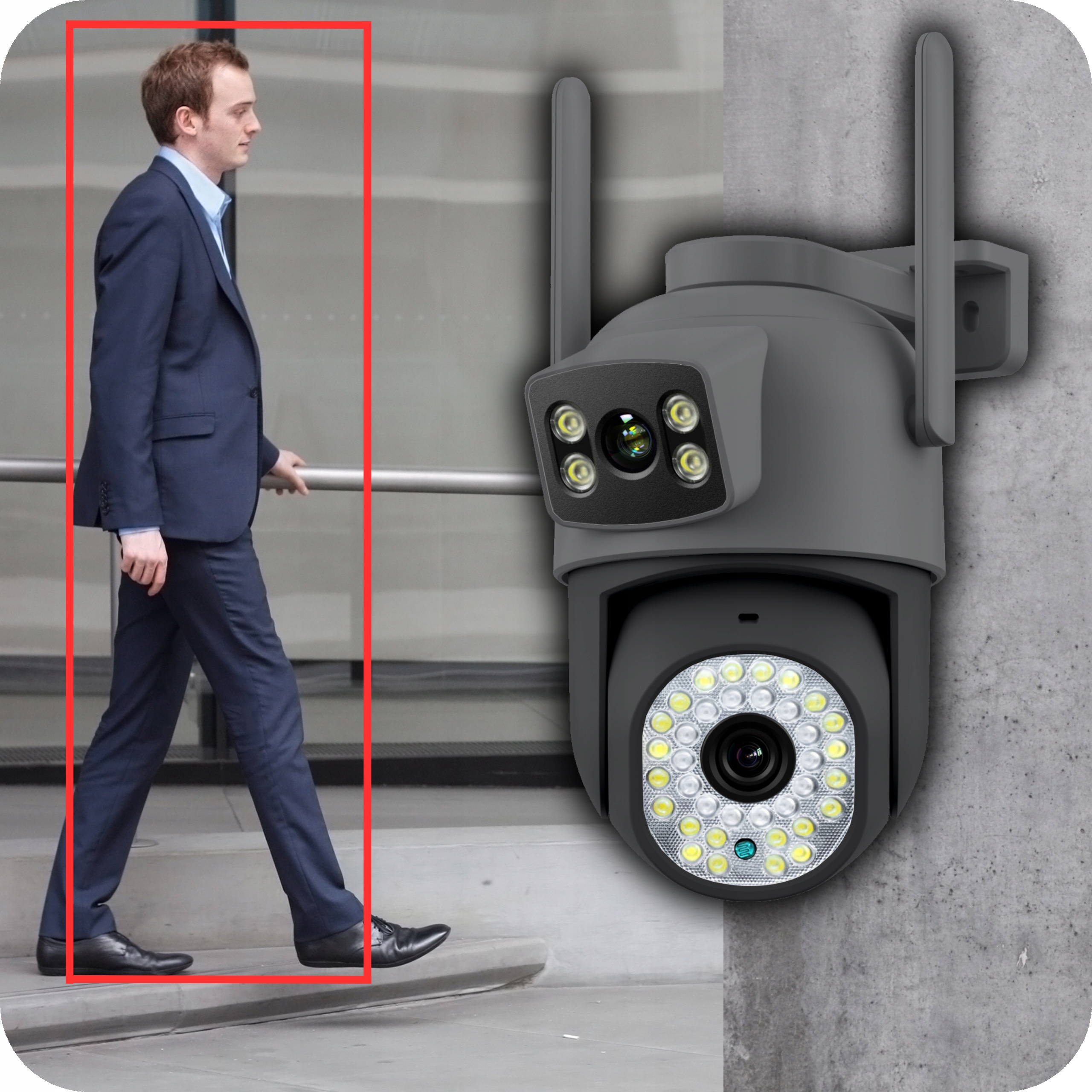 PODWÓJNA KAMERA WIFI IP SMART ZEWNĘTRZNA OBROTOWA 2x3MP APLIKACJA ZOOM PUSH Marka Eurolook