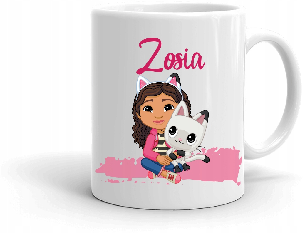 

Kubek Koci Domek Gabi dowolne imię kartonik