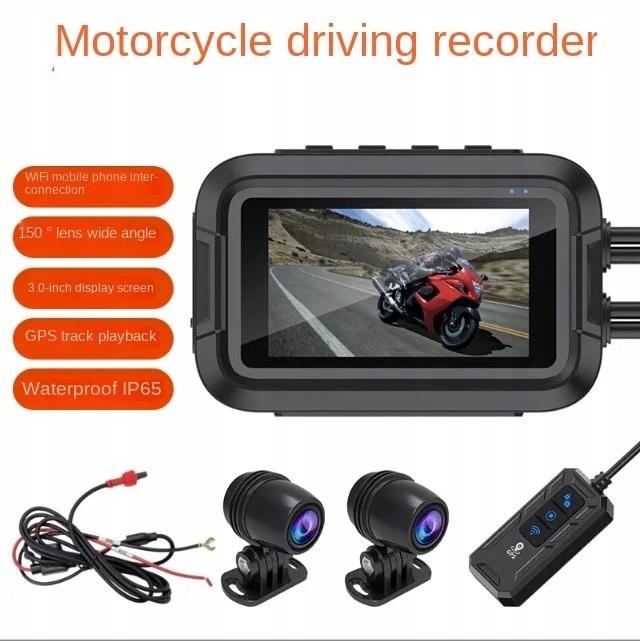 Wodoodporny rejestrator jazdy z przodu i tyłu motocykla na całe ciało Model XINJIA-0523-SKU68991-128GB- Gray