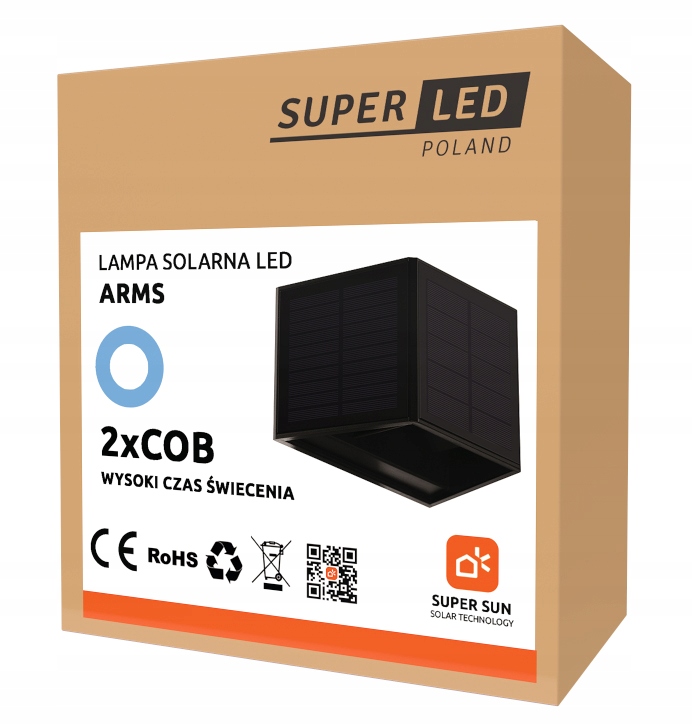 Lampa ogrodowa LED solarna dwustronna elewacyjna kinkiet Zewnętrzny Kod producenta 5226