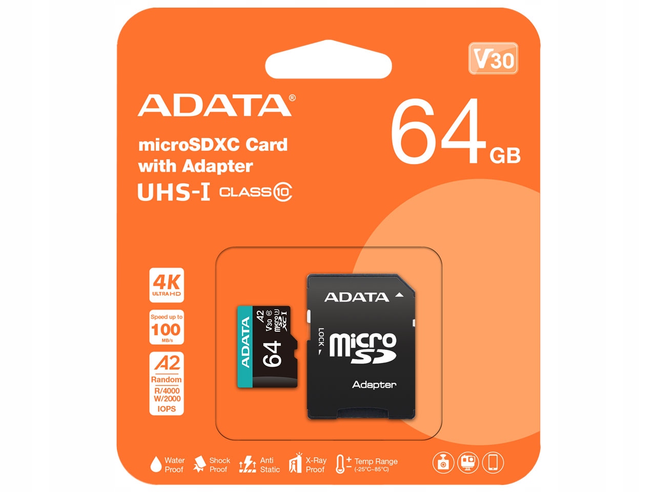 Adata AUSDX64GUI3V30SA2-RA1 paměťová karta Premier Pro 64GB microSD Sdxc