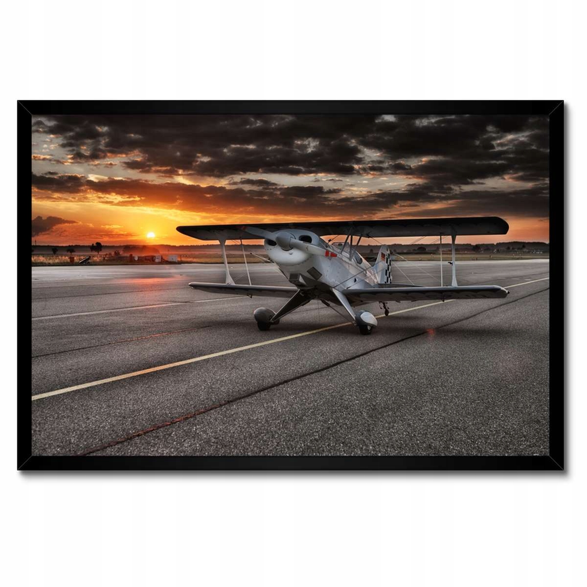 Plakáty v rámu 60x40 Letadlo západ slunce