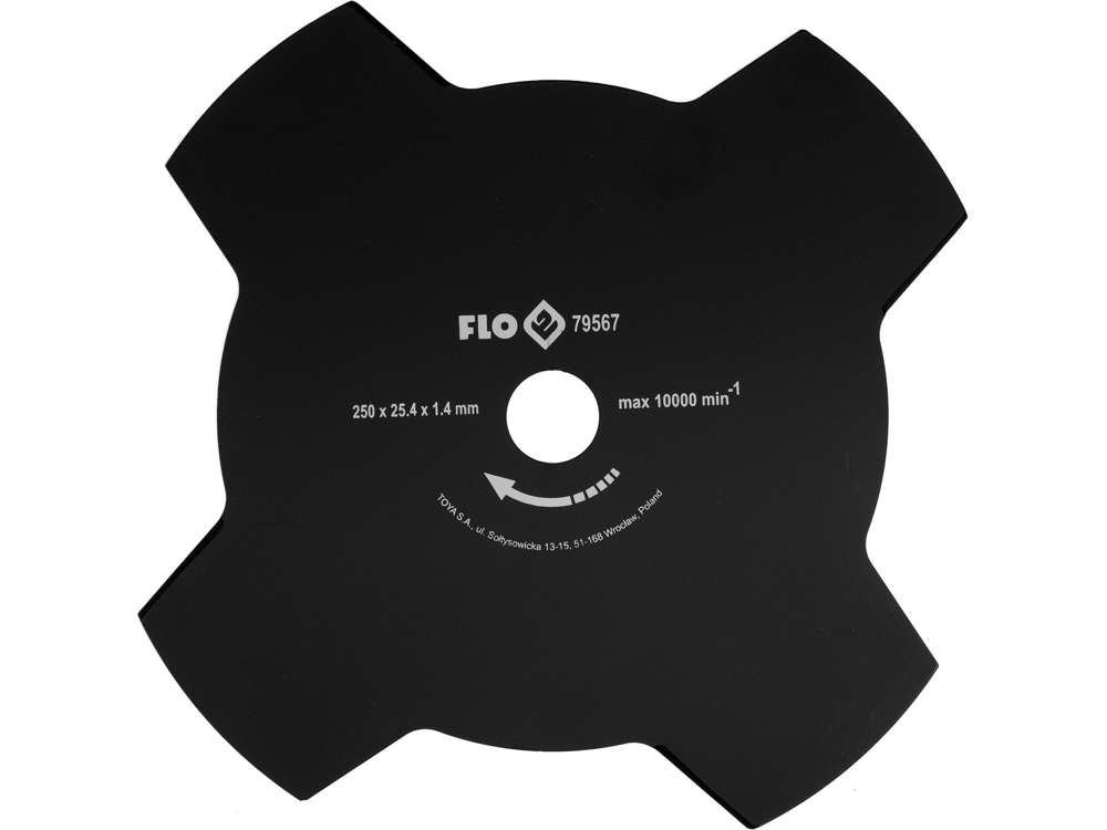 TARCZA 4-RAMIENNA OSTRZE DO KOSY 250MM / 25,4MM