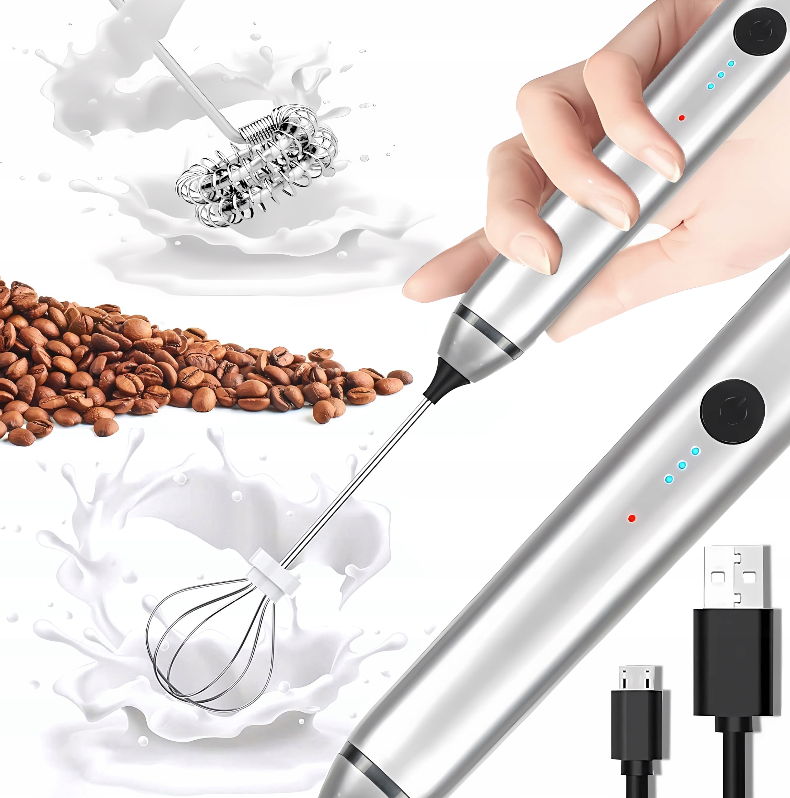 SPIENIACZ UBIJACZ DO MLEKA JAJEK KAWY MINI MIKSER ELEKTRYCZNY UBIJAK MIKSER Marka inna