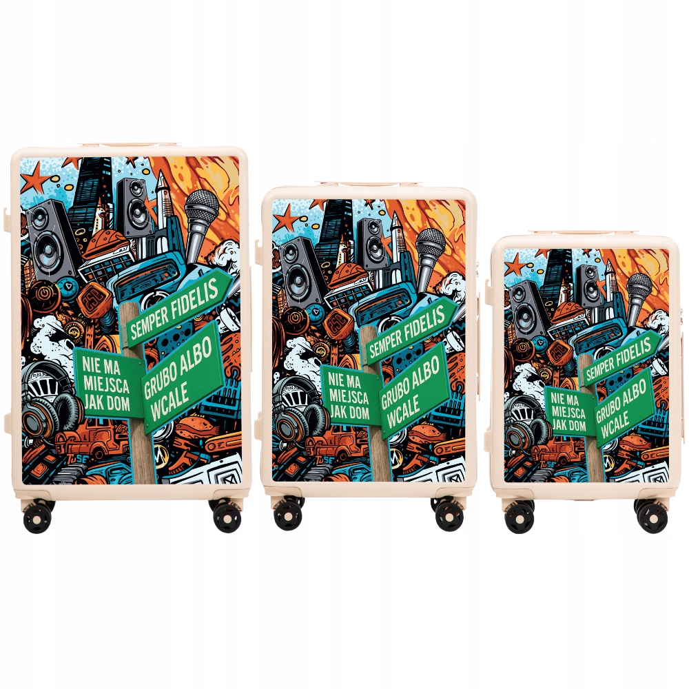 Sada 3 kufrů Wings Abs+ 28" Customized by Tuse x Pih White