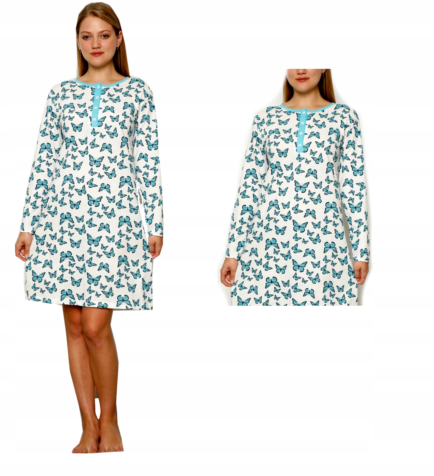 Koszula nocna długi rekaw koszulka damska L/XL Rękaw długi rękaw