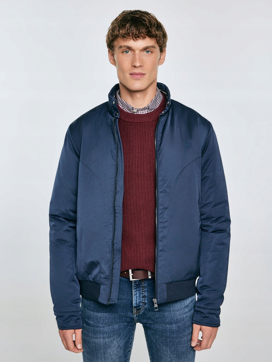 Big Star Pánská zateplená bunda typu harrington modrá Kye 403 L