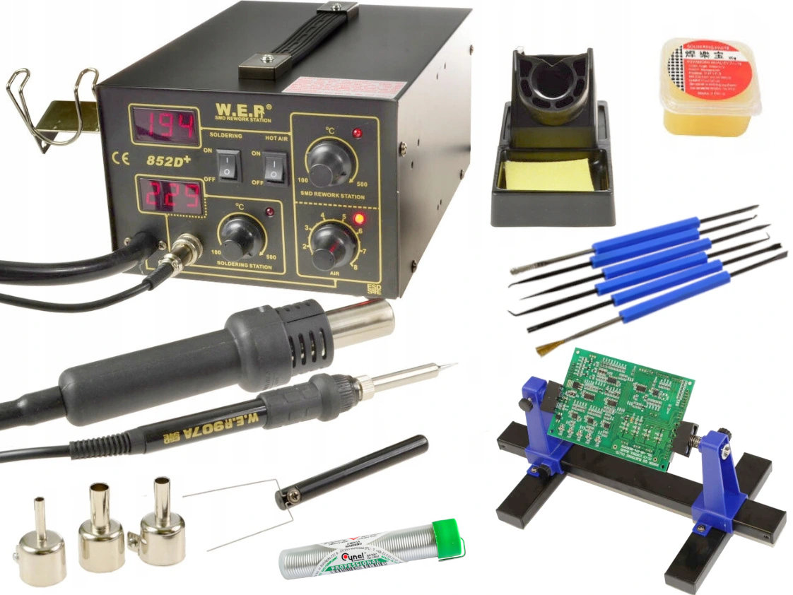 

Stacja lutownicza Wep 852D+ +Narzędzia Uchwyt Pcb